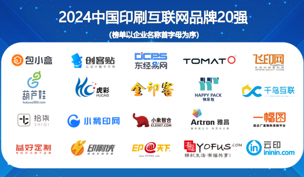 2024中国印刷互联网品牌20强盛大发布！